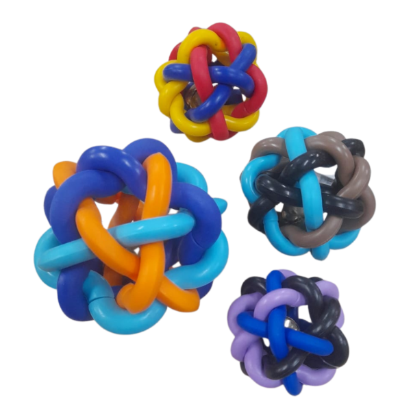Producto - Juguete Pelota Enredada Multicolor con Cascabel