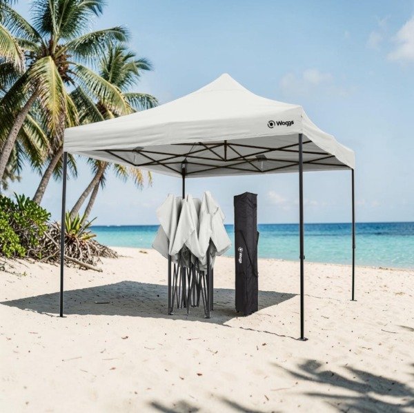 Producto - GAZEBO PLEGABLE WAGGS SIN PARED 3 X 3 MTS BLANCO