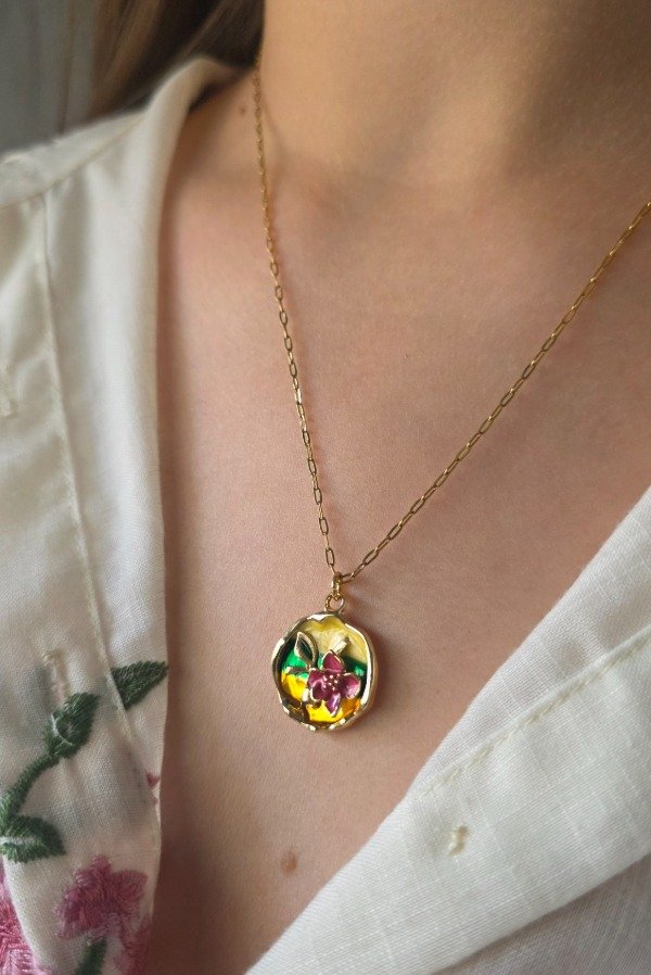 Producto - Collar Vintage Époque - Flor Rosa