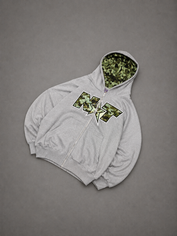 Producto - Zip Hoodie Military Gris Melange