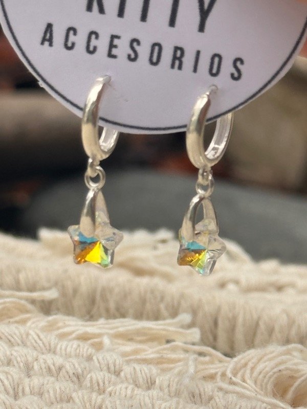 Producto - Argollitas estrellitas cristal