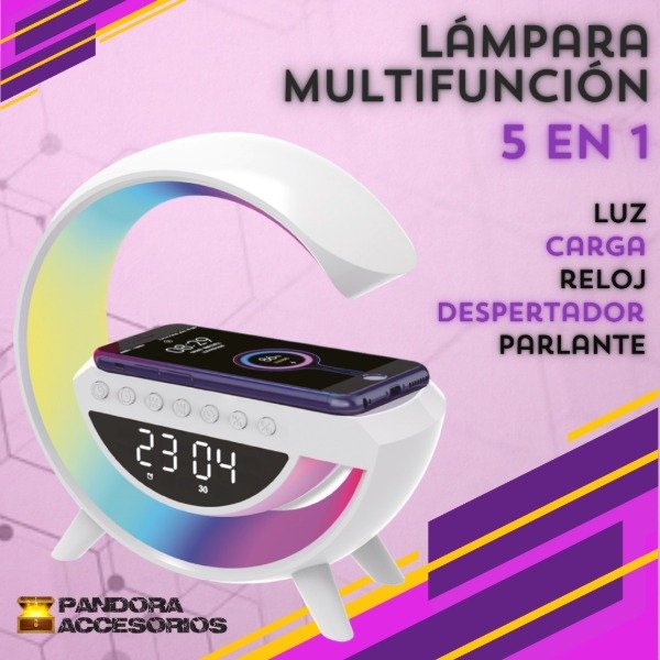 Producto - Parlante, lámpara y Cargador Inalámbrico G 3 en 1 15W