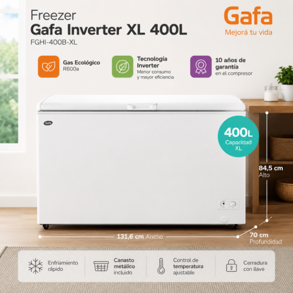 Producto - FREEZER GAFA INVERTER XL 400 L FGHI-400B-XL