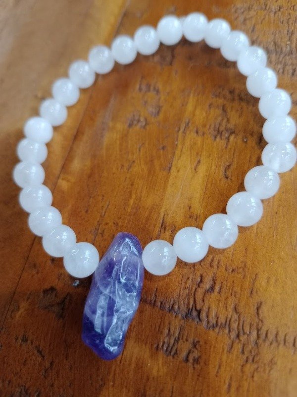 Producto - Pulsera cuarzo blanco amatista Chevron