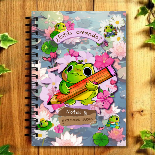 Producto - ECO CUADERNO - "Ranita Estás Creando" 80 Hojas de 15x21 cm
