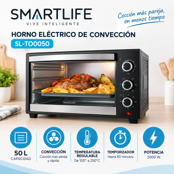 Producto - HORNO ELÉCTRICO DE CONVECCIÓN 50LT SMARTLIFE SL-TO0050PN