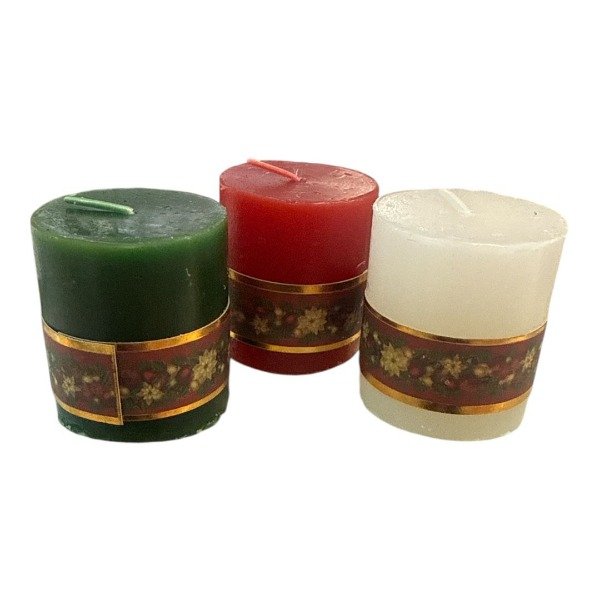 Producto - VELONCITO VOTIVO NAVIDEÑO ROJO BLANCO Y VERDE