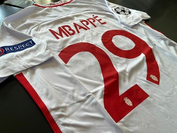 Producto - Camiseta Mónaco Retro 2016 2017 Kylian Mbappe IMPORTADA