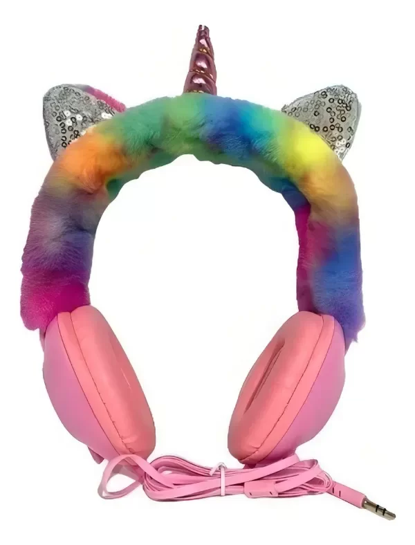 Producto - AURICULAR VINCHA UNICORNIO ARCOIRIS / CUERNO ROSA