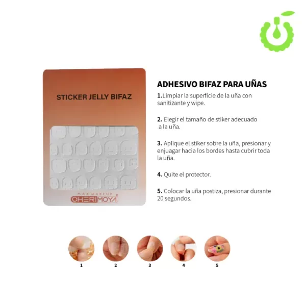 Producto - CHERIMOYA ADHESIVO BIFAZ PARA UÑAS - 1