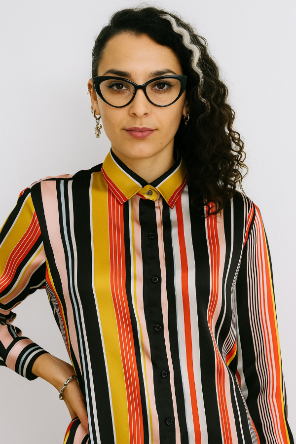 Producto - Camisa seda rayas.