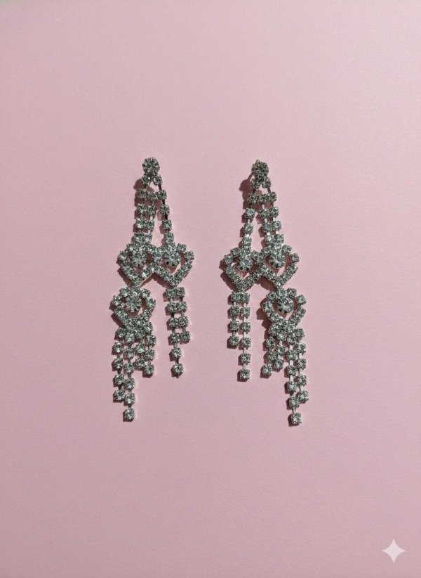 Producto - Aros de strass lluvia de corazones 2