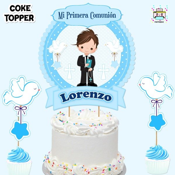 Producto - Kit Imprimible Cake Topper Adorno Torta Comunión Varón M1