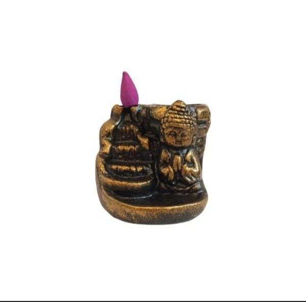 Producto - Cascada de Humo Porta Vela Buda Dorado - 0