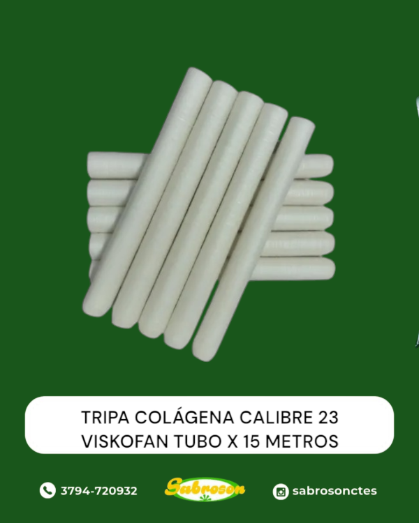 Producto - Tripa Colágena Comestible Cal 23 P/salchicha Viskofan X 3 Un.