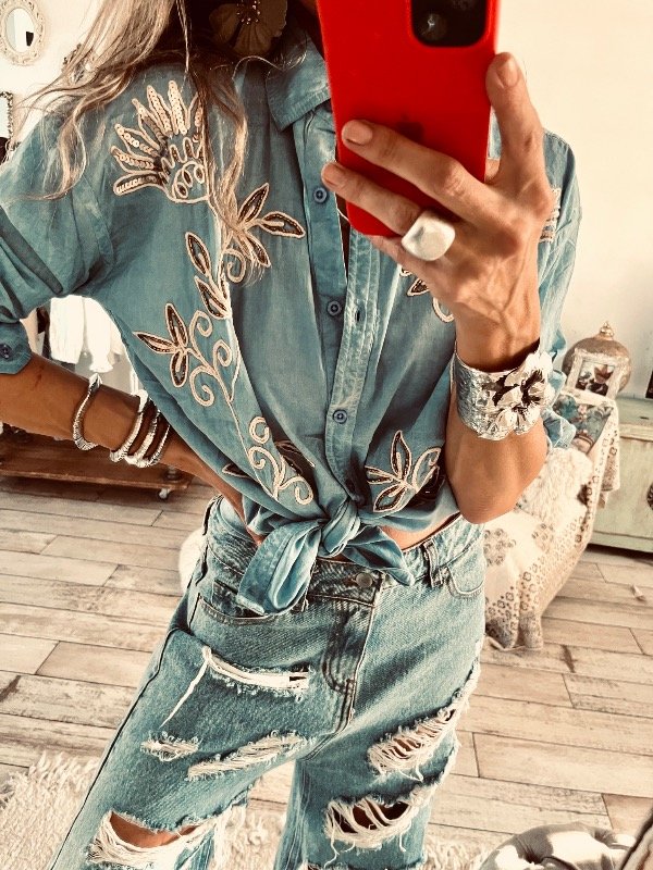 Producto - Camisa Teresa celeste - 8