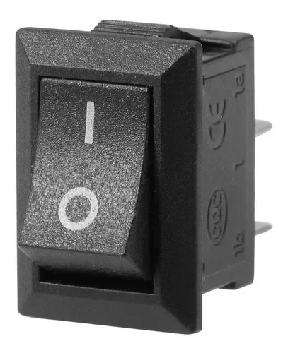 Producto - LLAVE TECLA RECTANGULAR 2P NEGRA ON OFF 15A 250V