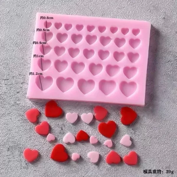 Producto - Molde Silicona 34 Mini Corazones Plano 7887