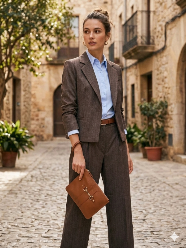 Producto - Blazer Crepe Sastrero Rayado Clair