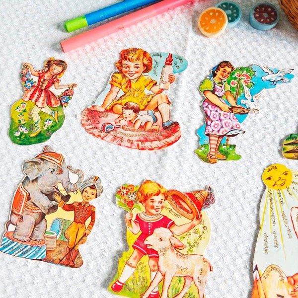 Producto - Figuritas con brillantina años 60 "Set 3"