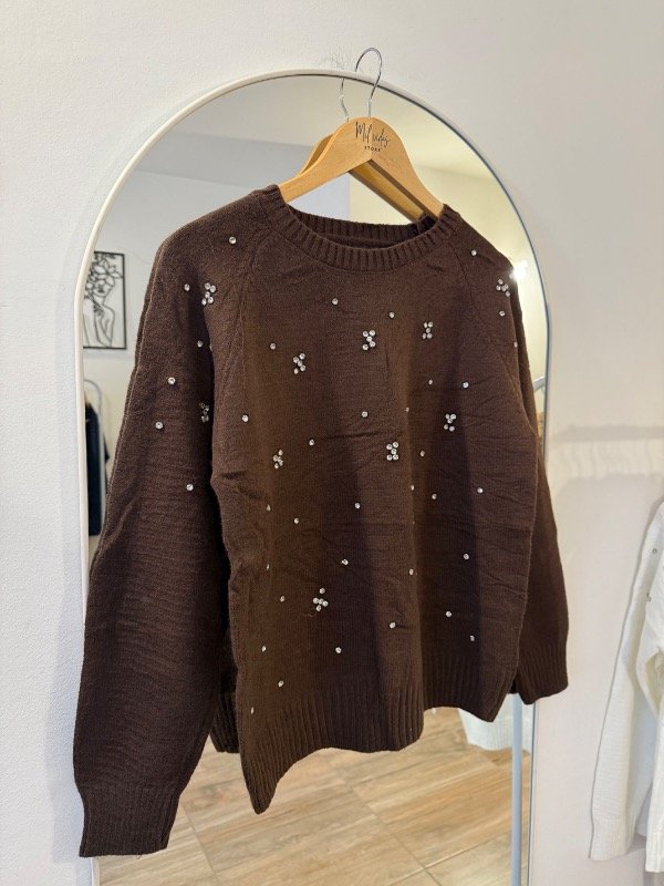 Producto - Sweater Alfonsina chocolate strass