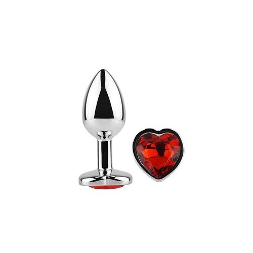Producto - Plug Heart Love Metal Small Red
