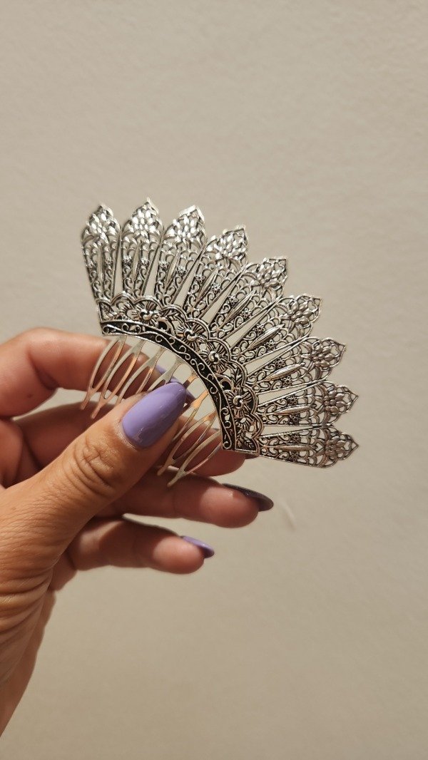 Producto - PEINETA METAL PLATEADO ABANICO