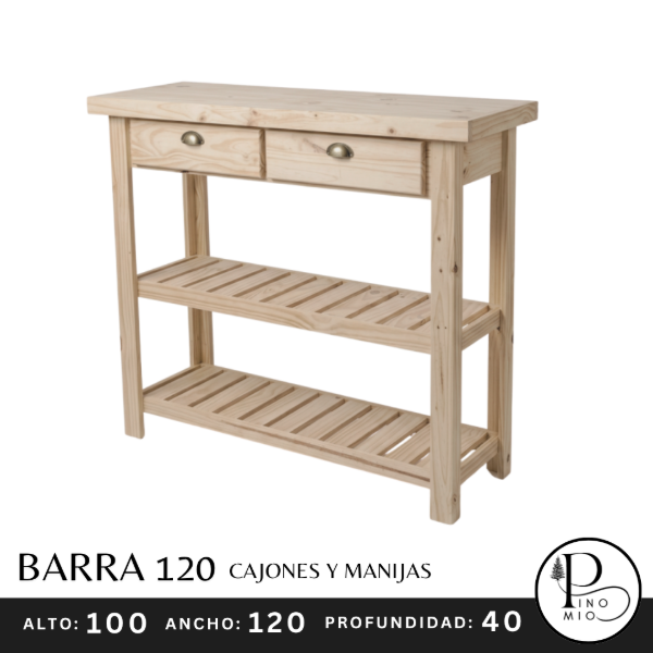 Producto - BARRA 120 CAJONES Y MANIJAS