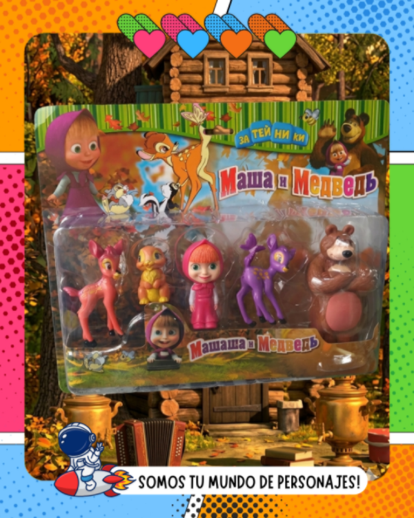 Producto - Masha y el Oso blister x5 personajes