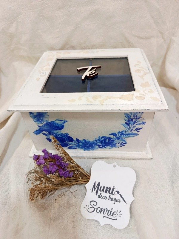 Producto - Caja de te 4 divisiones tapa de vidrio mod 3