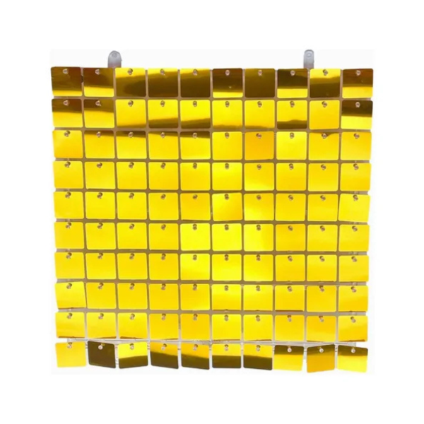 Producto - Shimmer wall panel transparente con lentejuelas doradas