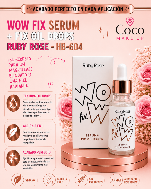 Producto - WOW FIX SERUM + FIX OIL DROPS - RUBY ROSE - HB-604