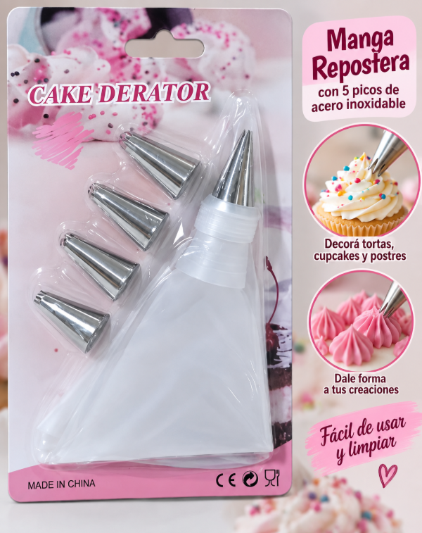 Producto - Manga repostera + 5 picos + acople