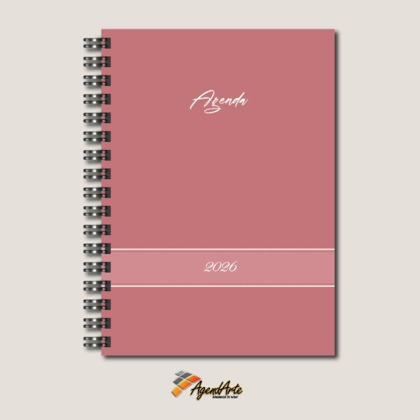 Producto - Agenda 2026 - Tapa Dura A5 - Vista 2 días por hoja - Rosa