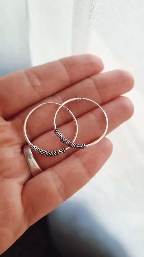 Producto - Argollitas bali 2,4cm plata 925