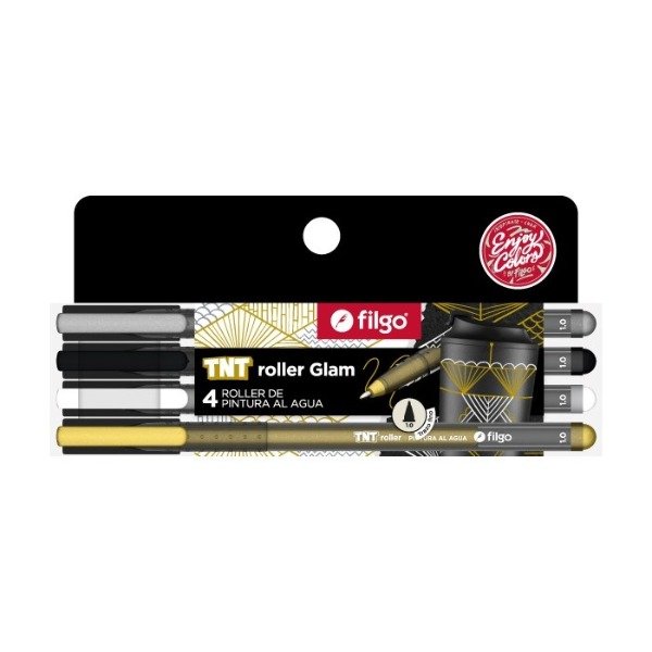 Producto - Marcador Roller FILGO acrílico al agua TNT  GLAM x 4 colores