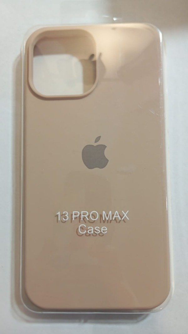 Producto - Funda Silicone Case Beige Logo para iPhone 13 Pro Max