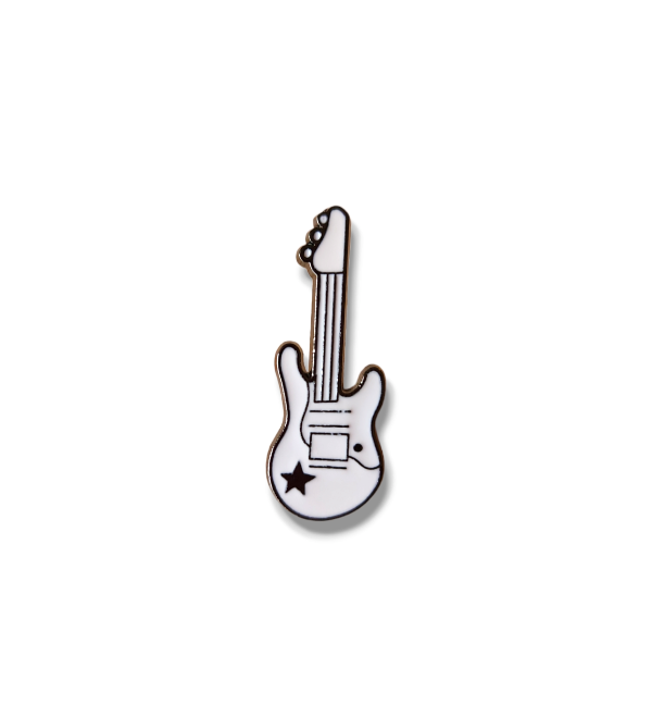 Pin's (broche) En Forme De Guitare Avec Pierre - Modèle Occasion, Décoration Vintage