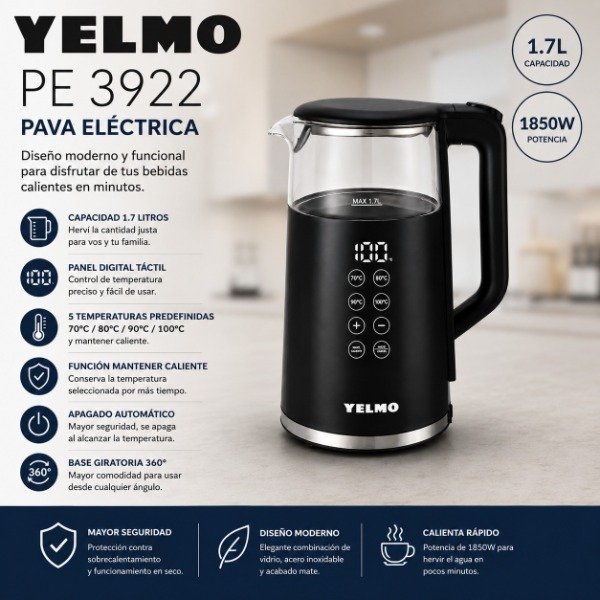 Producto - PAVA ELECTRICA YELMO PE-3922