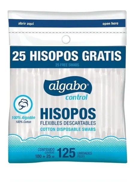Producto - Hisopo ALGABO 125 unidades