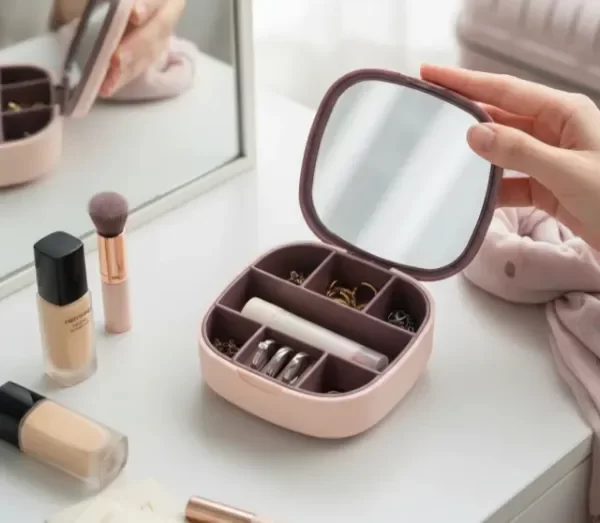 Producto - Joyero Compacto Portátil Anillos Aros Cadenas Organizador - 3