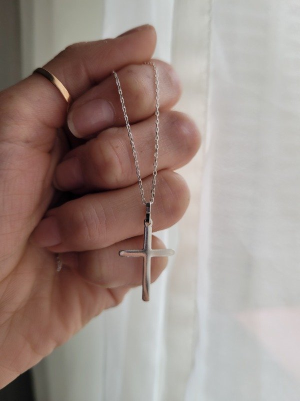 Producto - Gargantilla cruz reversible - Plata 925 50 cm - 0