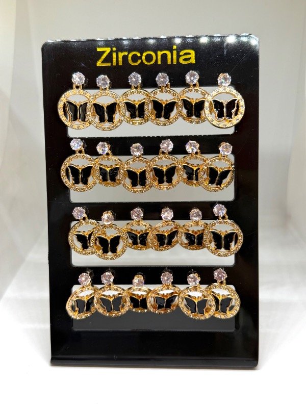 Producto - Aros círculo stras mariposa