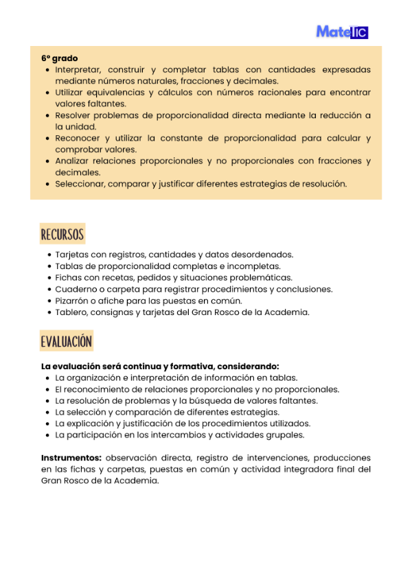 Producto - Proporcionalidad directa 6to -  Matetic - 3