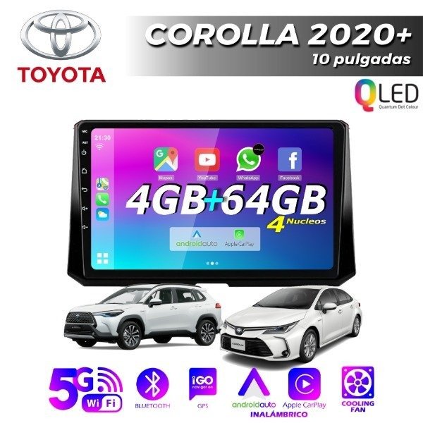 Producto - Multimedia Android 10" 4GB/64GB QLED - TOYOTA COROLLA / CROSS 2020+