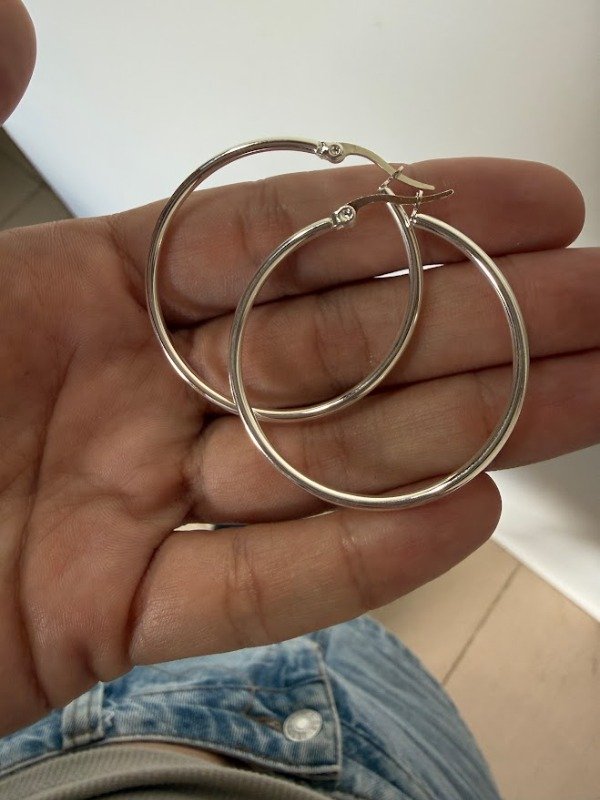 Producto - Argollas acero blanco - 4cm