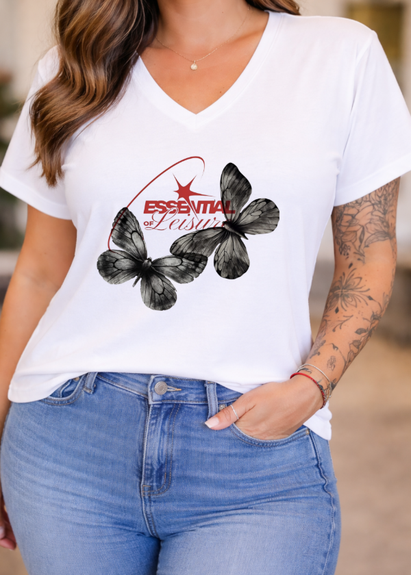 Producto - Remera de Algodon Escote V Blanco (Essential)