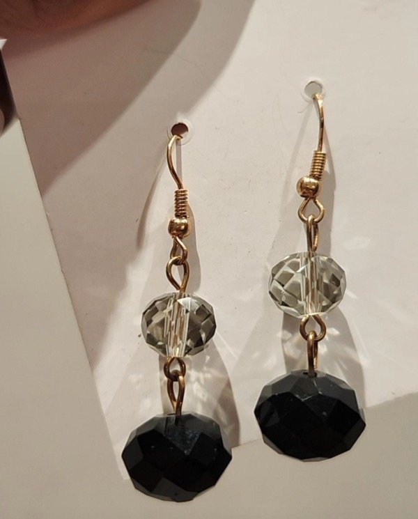 Producto - AROS CRISTAL DE ROCA NEGRO Y TRANSPARENTE