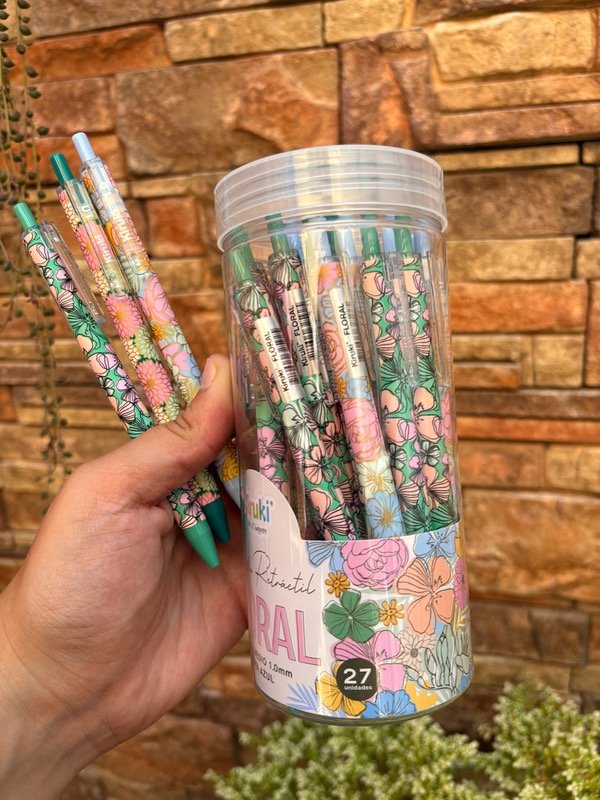 Producto - Lapiceras tinta azul KIRUKI FLORAL x 3