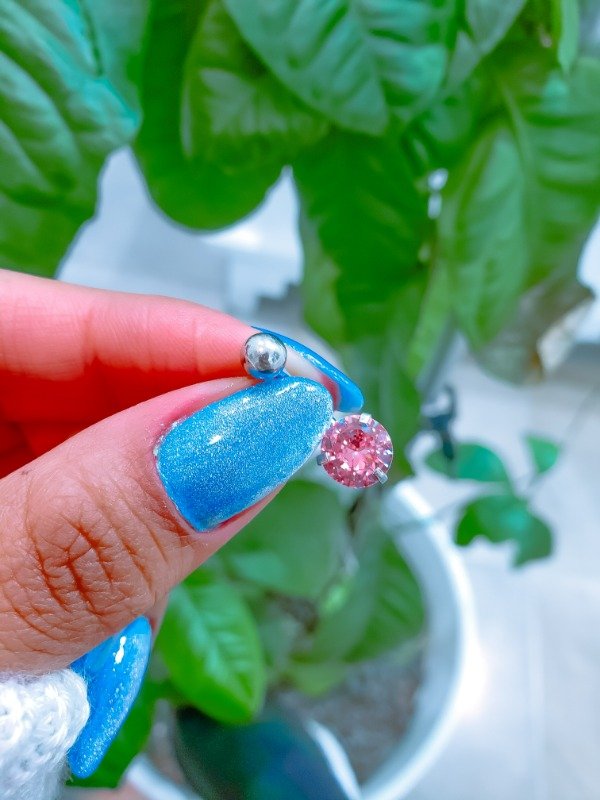 Producto - Piercing ombligo cubic rosa AQ